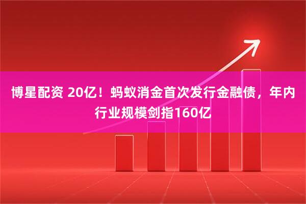博星配资 20亿！蚂蚁消金首次发行金融债，年内行业规模剑指160亿