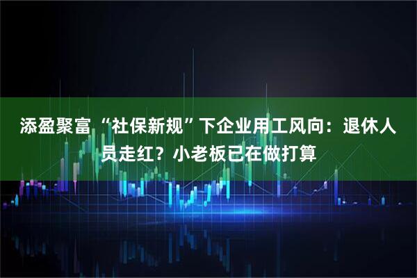 添盈聚富 “社保新规”下企业用工风向：退休人员走红？小老板已在做打算