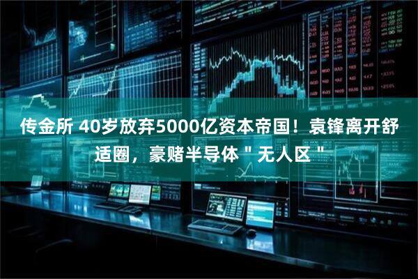 传金所 40岁放弃5000亿资本帝国！袁锋离开舒适圈，豪赌半导体＂无人区＂